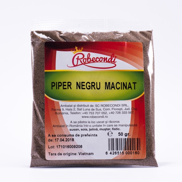 piper negru macinat ambalaj 50 grame